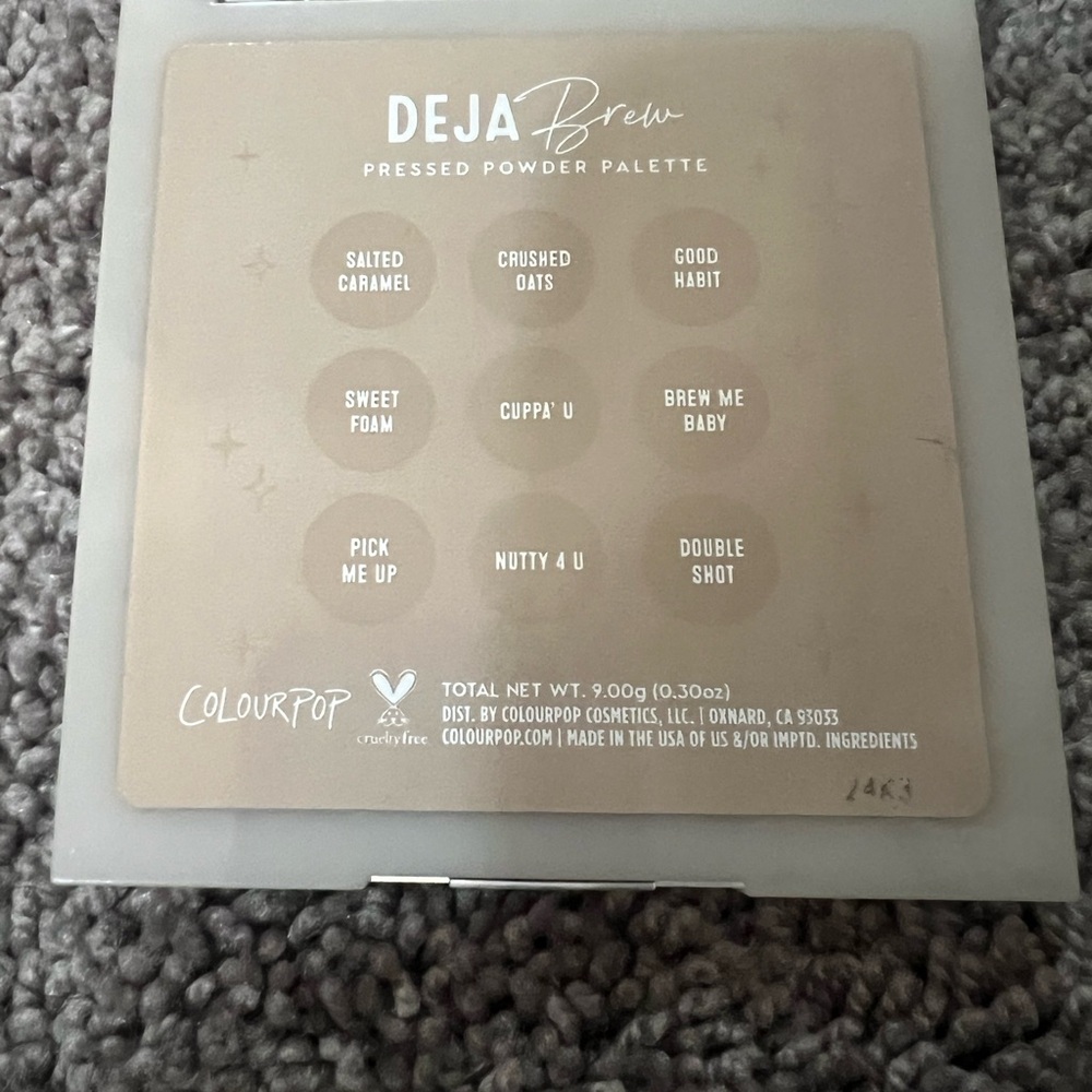 Colourpop Deja Brew Eyeshadow Palette - Neutral and Metallic Shades - Picture 2 of 3
